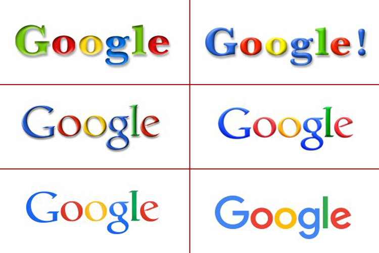 Evolutie van het Google logo
